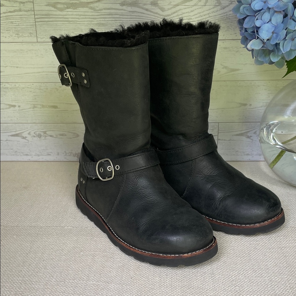 UGG Black Leather Boots